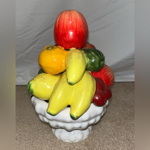 Vintage Portuguese Majolica Fruit Tree Vase Centerpiece - MCM Beauty! - Picture 5 of 6